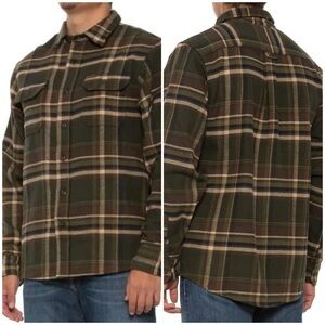 Orvis Men's The Perfect Flannel Plaid Button Down Shirt Shacket Green - Small